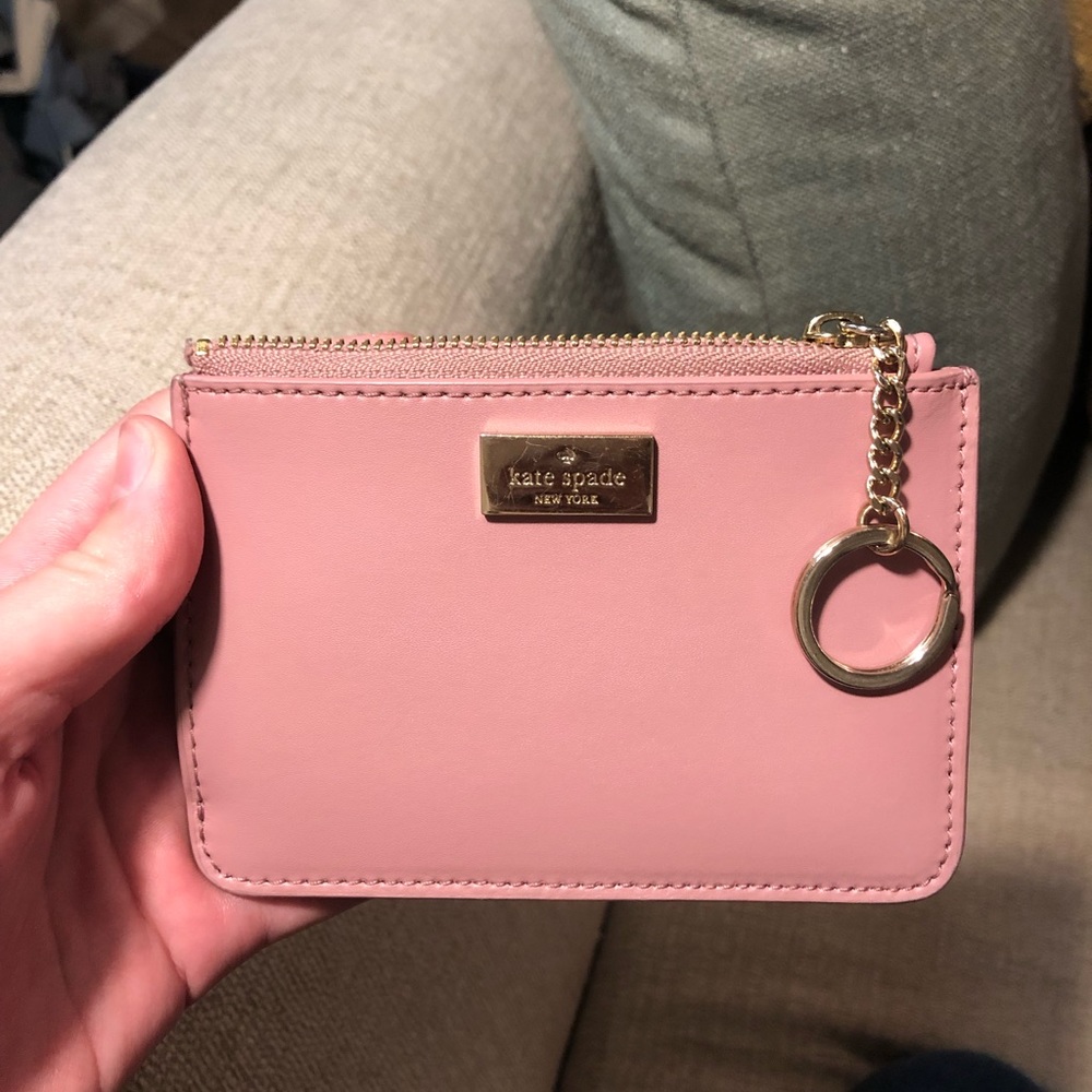 Pink Kate Spade key chain wallet